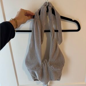 Boohoo Silver Halter Bra